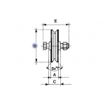 Rueda para puertas correderas 1 cojinete de bola Garganta V Varios diámetros IBFM