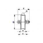 Rueda para puertas correderas 2 Cuscinett1 Bola Gola U Ronda Ø20 IBFM