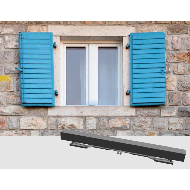 S TEL puerta doble 115-150cm 230Vac claroscuro en Shutters brazo oscilante