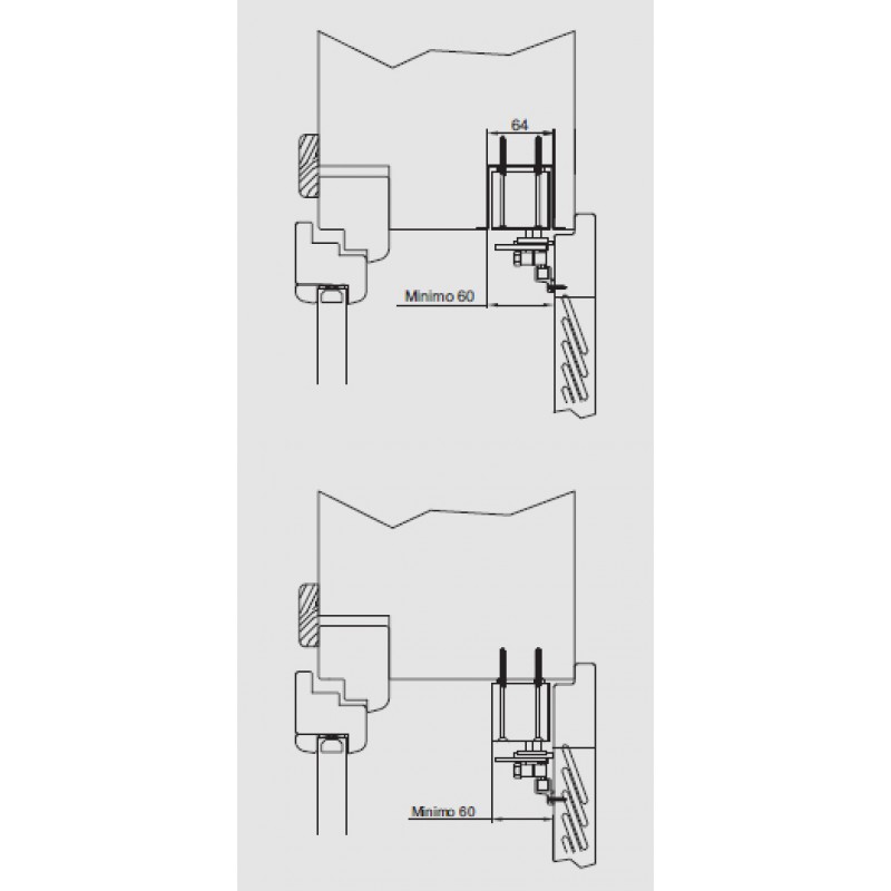 S TEL puerta doble 115-150cm 230Vac claroscuro en Shutters brazo oscilante