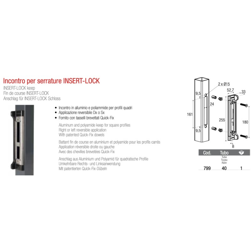 Cerradura de Enclavamiento de Acero Inox INSERT-LOCK