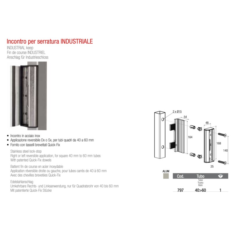 Cerradura para Portón Industrial Manilla Aluminio Mecanismo Acero