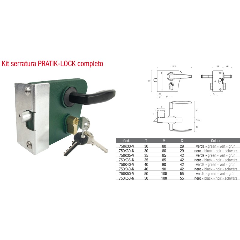 Cerradura de Puerta - Pratik-Lock - Mejor Precio