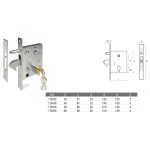 Cerradura para Puerta Corredera de Gancho Entrada 30 40 50 60