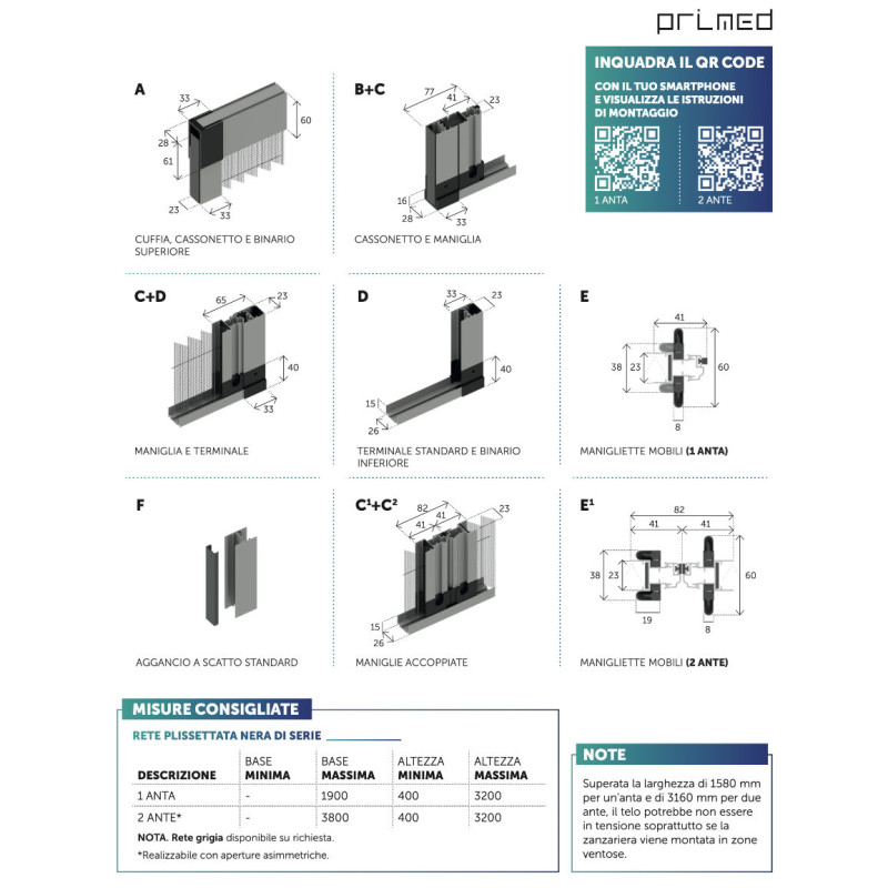 Smart Primed Mosquitera Plisada de Aluminio con Deslizamiento Lateral