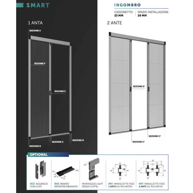 Smart Primed Mosquitera Plisada de Aluminio con Deslizamiento Lateral