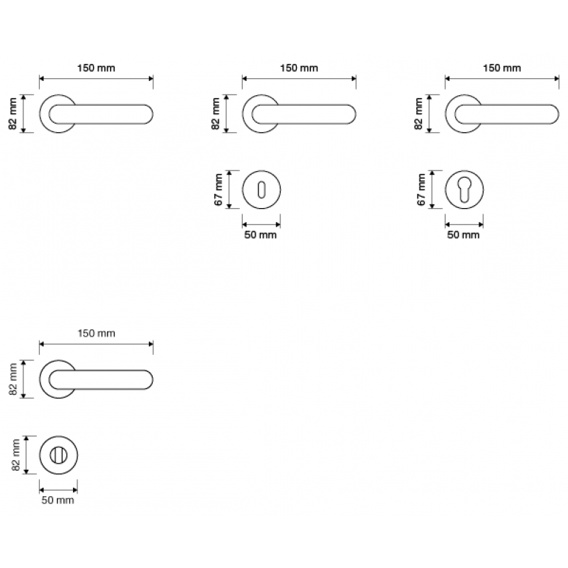 Soleil Bronce Mate Manija de Puerta en Rosette Linea Calì Vintage