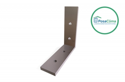 Soporte de esquina de aluminio de 80x80 mm para contramarco Klima Pro