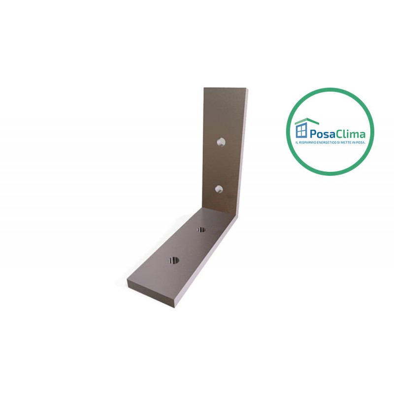 Soporte de esquina de aluminio de 80x80 mm para contramarco Klima Pro