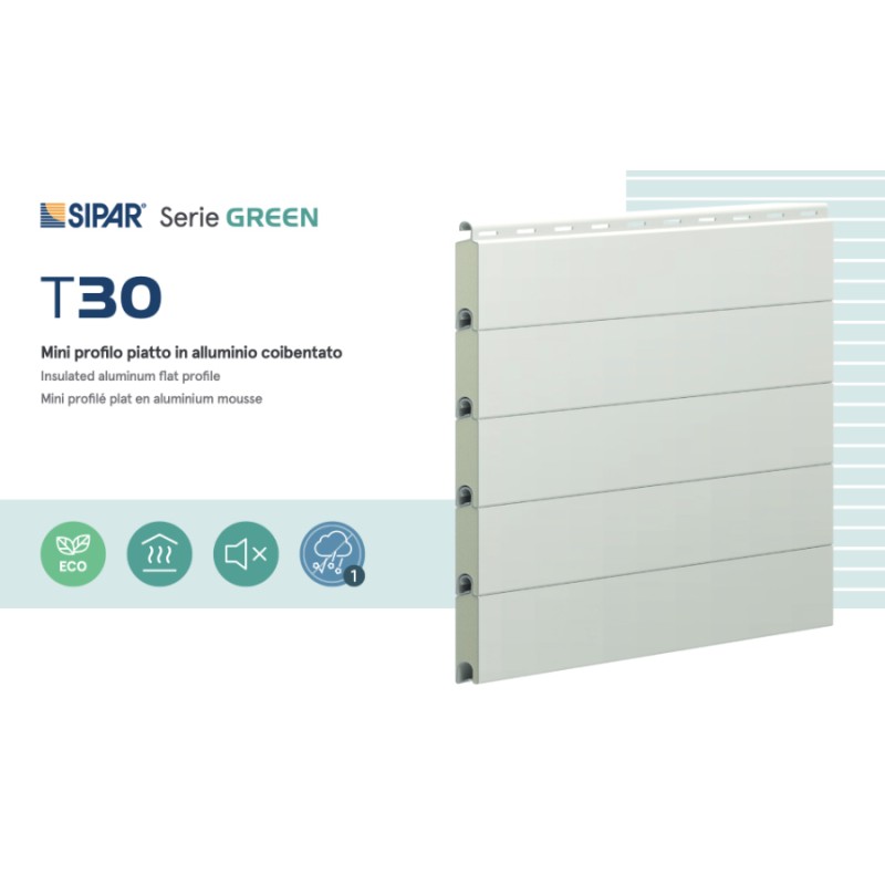 Persiana Enrollable de Aluminio Aislada Sipar T30 Mini Perfil Plano