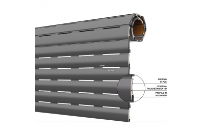 Persiana enrollable de aluminio y PVC AriaLuceTherm que deja pasar más aire y luz