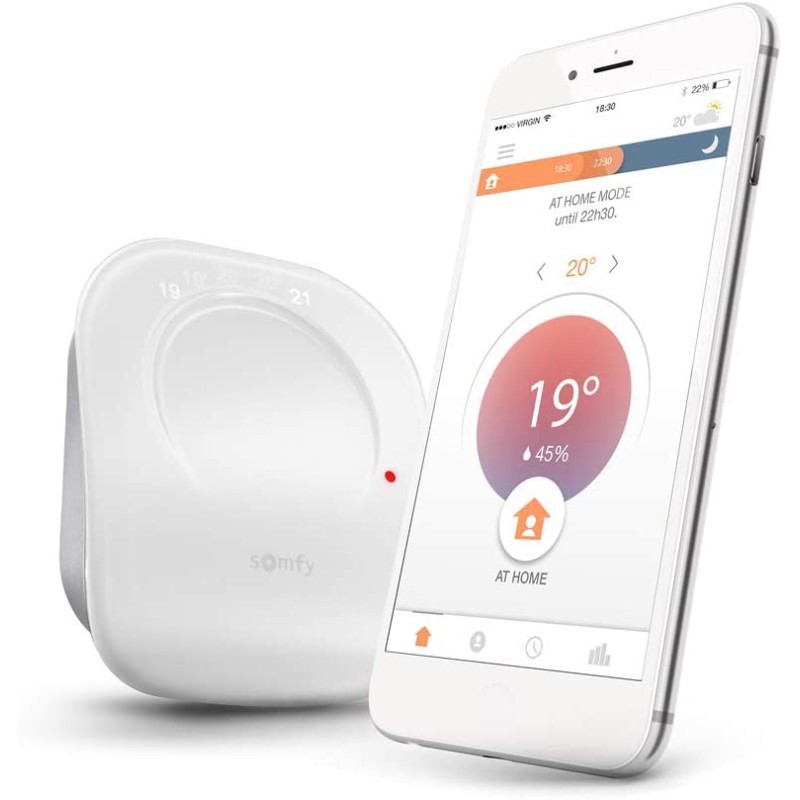 Termostato Conectado con Cable Somfy Regulación Temperatura