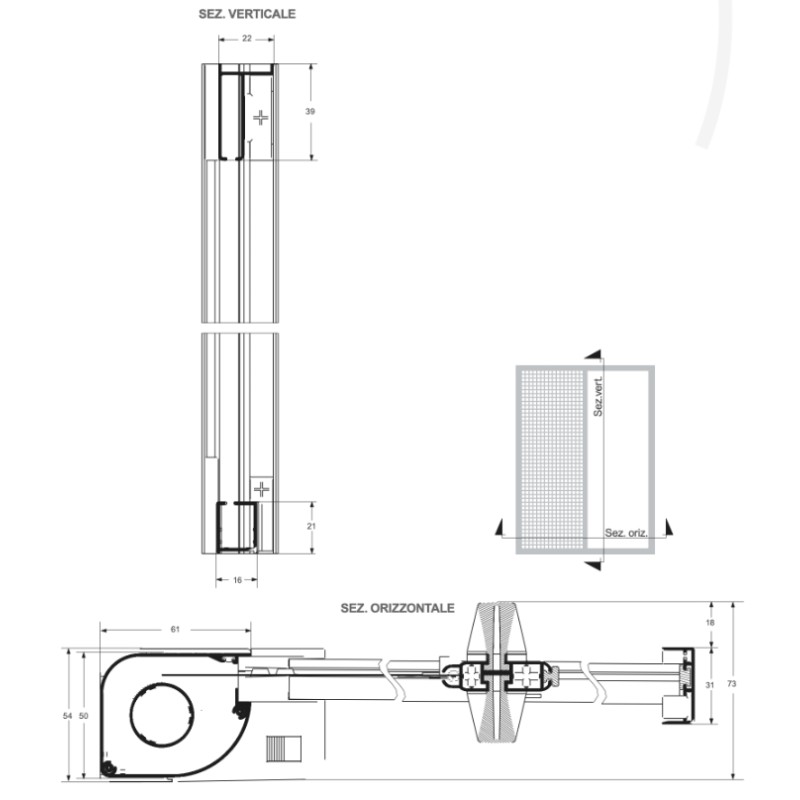 Mosquitera lateral con botones VENERE L50 S Pasini