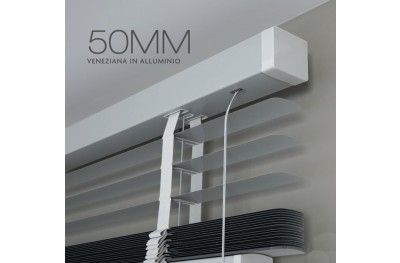 Cortina Veneciana Aluminio 50mm de Cuerda con Cinta PVC