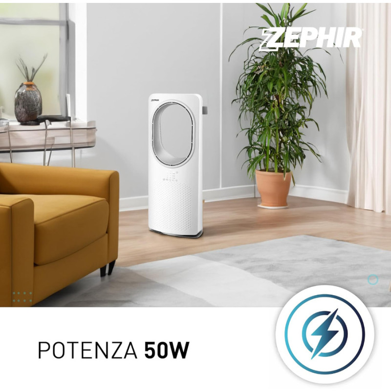 Ventilador de Torre Sin Aspas Zephir PH88BL Blanco con Control Remoto