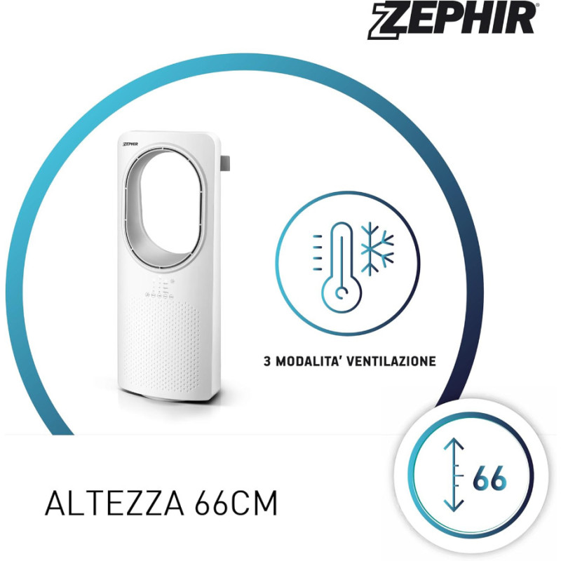 Ventilador de Torre Sin Aspas Zephir PH88BL Blanco con Control Remoto
