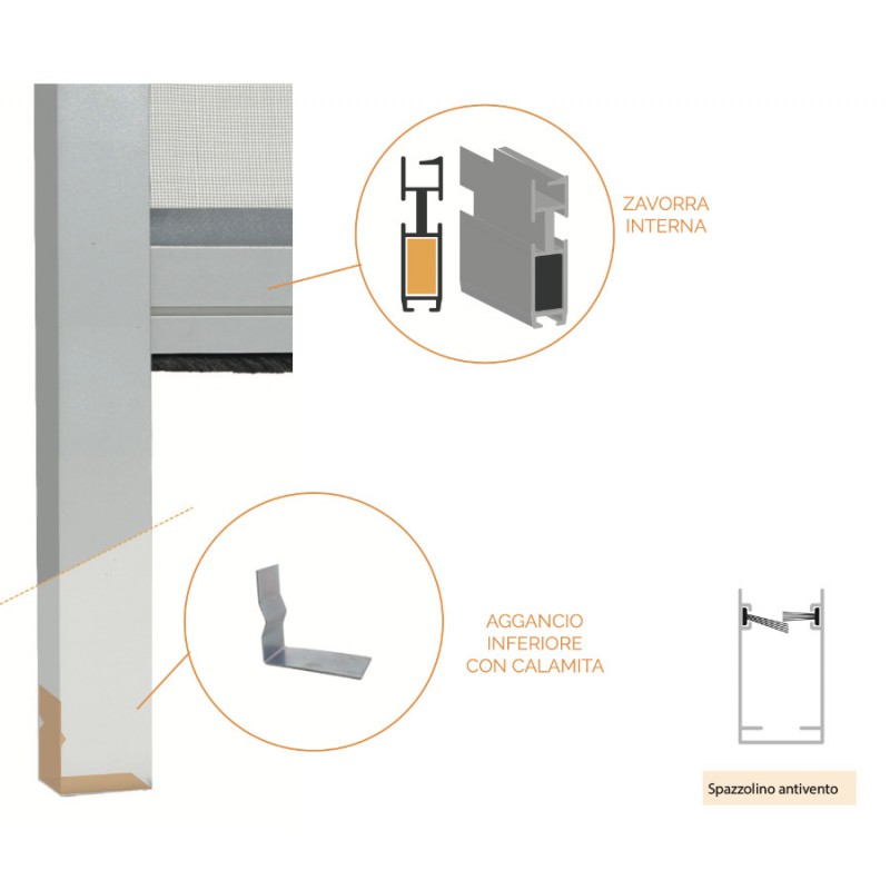 Mosquitera de Cadena Resorte Vertical con Clips Frida