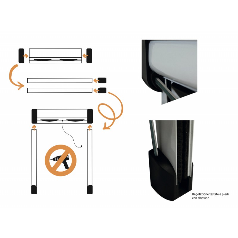 Mosquitera sin Tornillos Frida 42 con Cepillo Autoblocante