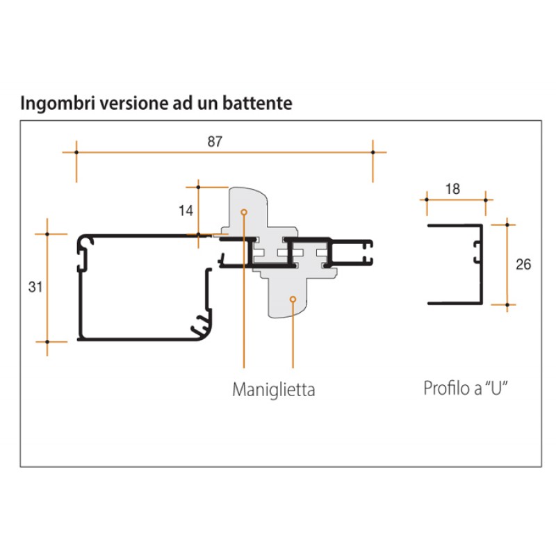 Mosquitera Bettio flash imán 1 oscilación 31 con guía a prueba de viento lateral
