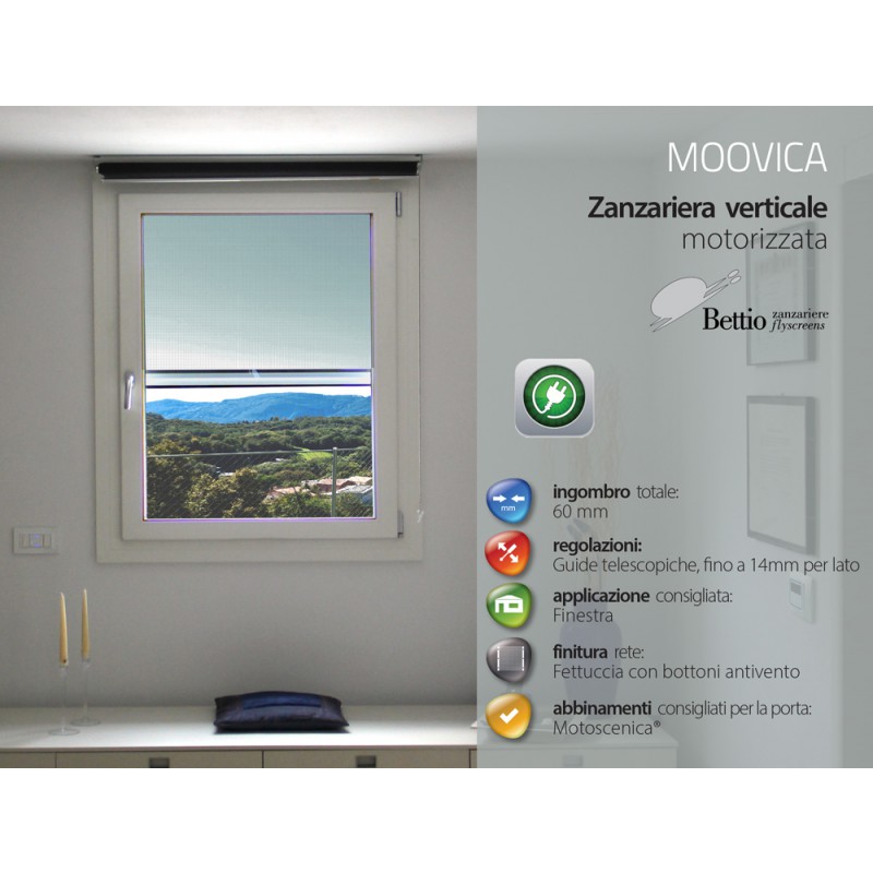Mosquitera Bettio Moovica Vertical Ventana motorizado